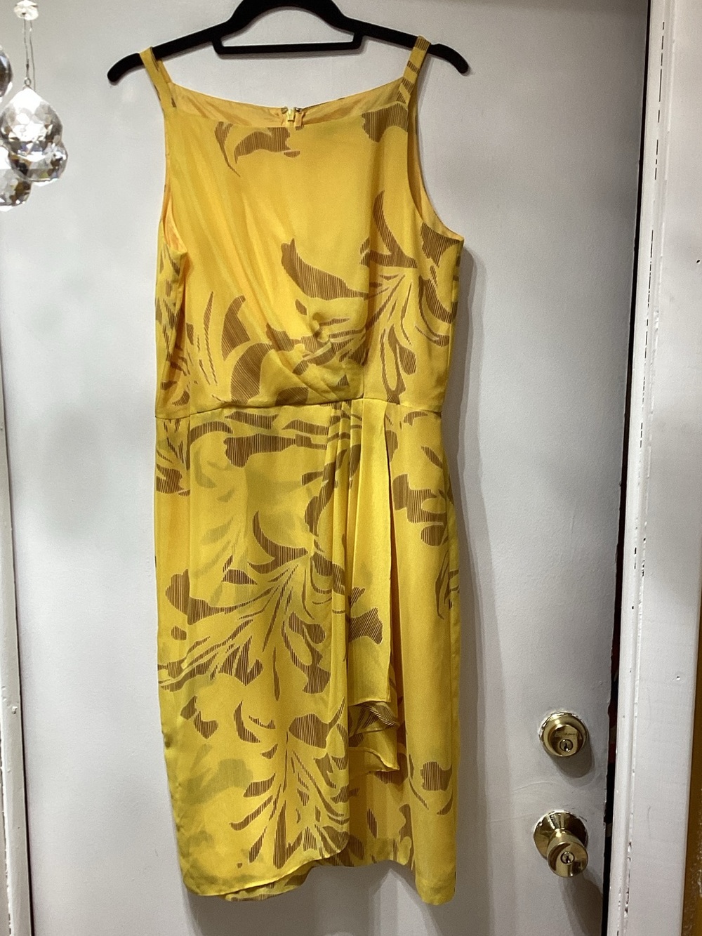 Ellen Tracy Yellow Floral Midi Dress